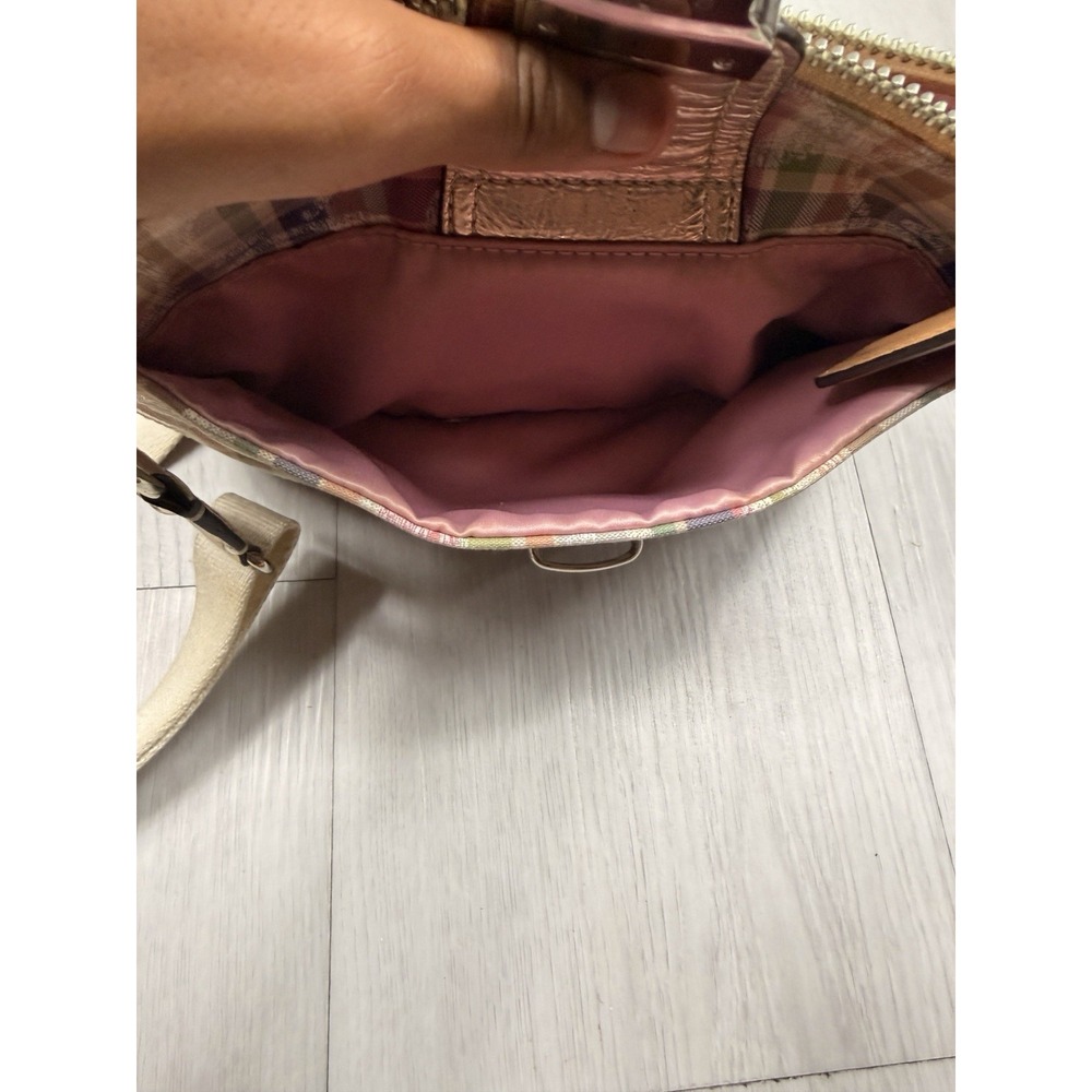 Coach Poppy Madras Plaid Sequin Crossbody Bag Multicolor Y2K Metallic - Picture 5 of 7